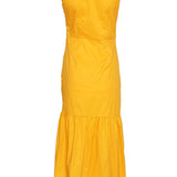 Sandro Women's Orange Long Gathered Dress Size 34 FR 6 UK 2 US SFPRO02783