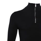 Sandro  Men's Sweater Wool Zip Knit Black Size M SHPTR00161
