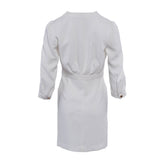 Sandro Paris Damen-Kurzkleid in Ecru mit V-Ausschnitt, Größe 36 (FR), 8 (UK), 4 (US) – SFPRO01739