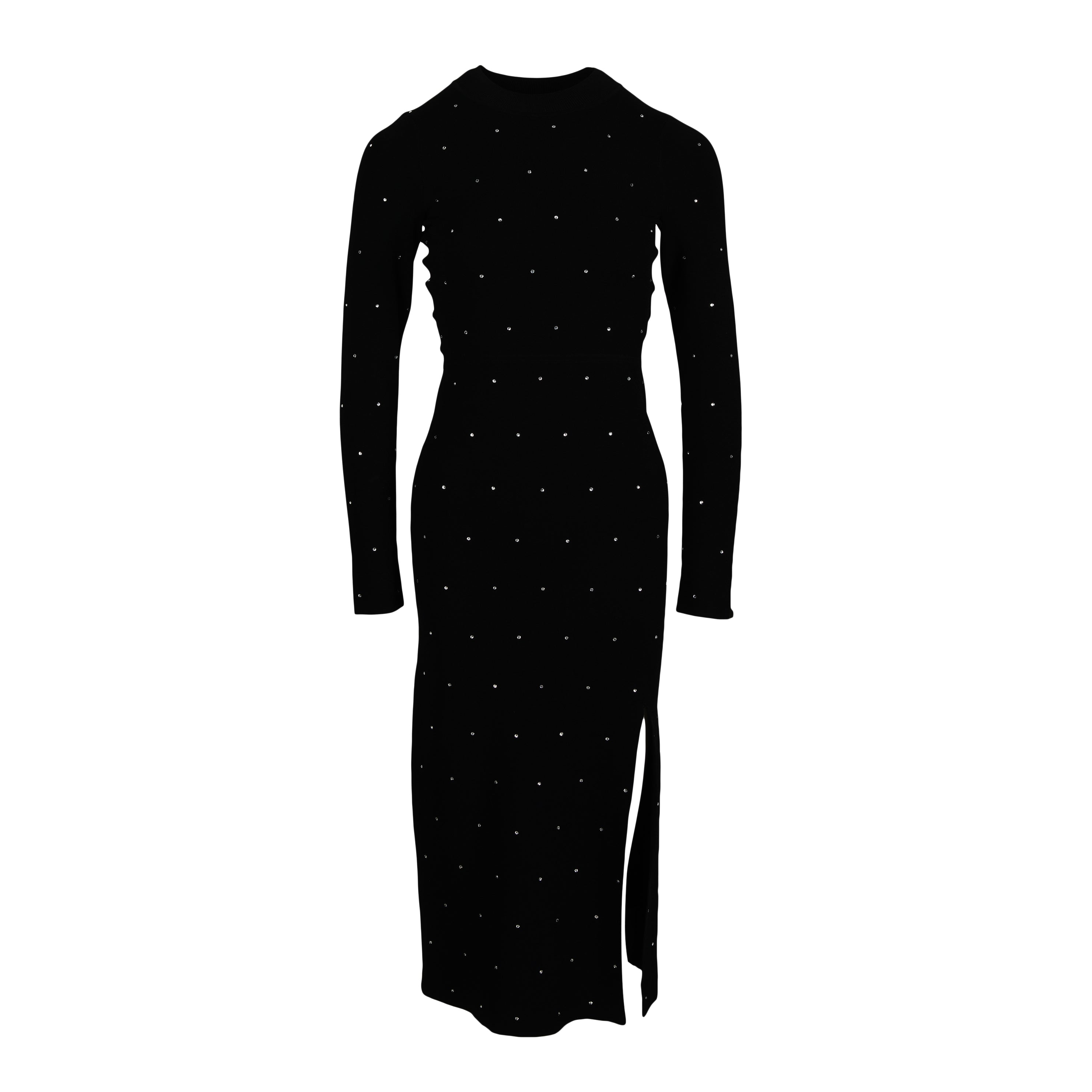 Sandro Women's Dress Black Rhinestones Split Open Back Size 34 XS 6 SFPRO02669