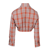 Maje Women's Orange Silk Blend Cropped Shirt Size 40 FR 12 UK 8 US MFPCM00357