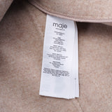 Maje Women's Beige Fur Wool Blend Long Coat Size 36 FR 8 UK 4 US MFPOU00696
