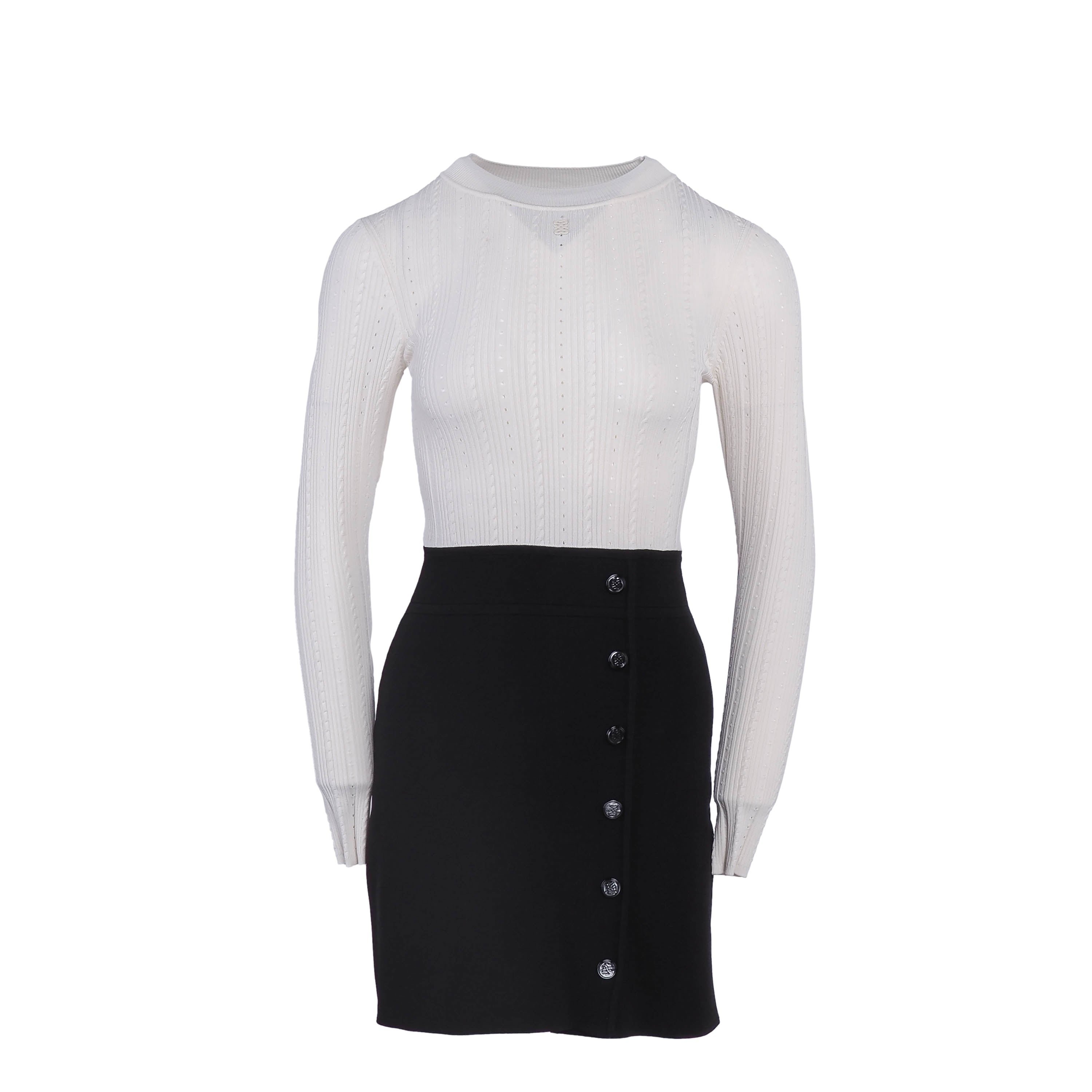 Sandro Paris Women's Black Knit Logo Short Dress Size 34 XS 6 SFPRO03822