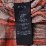 Maje Damen-Bluse, orange kariert, aus einer Mischung aus Seide  Bluse Hemdbluse  , Größe 40 (FR), 12 (UK), 8 (US), MFPCM00357