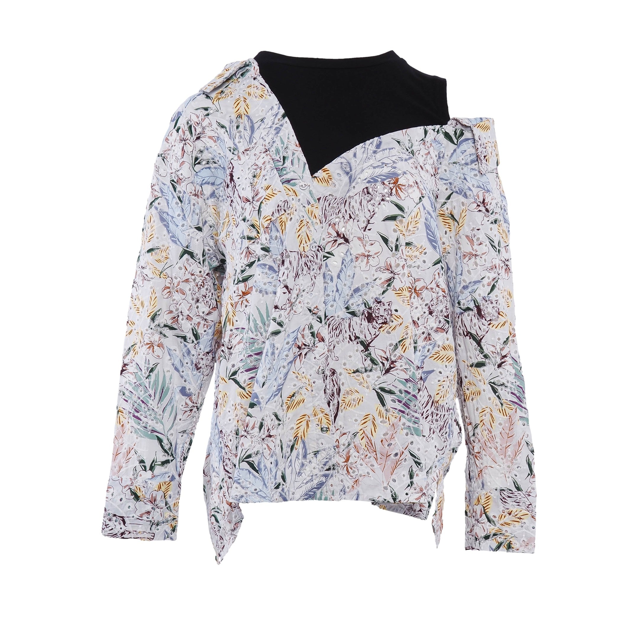 Maje Women's Multicolor Long Sleeve Floral Blouse Size 40 FR 12UK US MFPTO00581