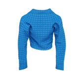 Sandro Damen-Tweedjacke, kurz geschnitten, blau, Größe 36, FR 8, UK 4, US SFPCA00737