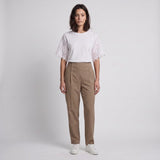 Sandro Women's Camel High Waist Tapered Trousers Size 40 FR 12 UK 8US SFPPA00524