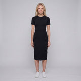 Maje Women's Black Knitted Viscose Short Sleeve Fit & Flare Dress Size 1 S UK 8