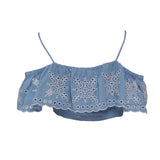 Sandro Paris Women's Blue Cropped Top Size 40 FR 12 UK 8 US SFPTO00692