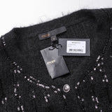 Maje Women's Black Sequin Mohair Blend Cardigan Size 38 FR 10 UK 6 US MFPCA00312
