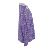 Maje Women's Purple Guipure Collar Viscose Shirt Size 36 FR 8 UK 4 US MFPCM00212