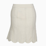 Sandro Women's Ecru Knitted Short Skirt Size 42 FR 14 UK 10 US SFPJU00796