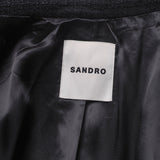 Sandro Paris Women's Black Tweed Blazer Jacket Size 40 L 12 SFPVE00973
