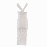 Sandro Damen-Midi-Kleid in Ecru mit „ Strick “-Ausschnitt, Größe 36 FR, 8 UK, 4 US, SFPRO03028