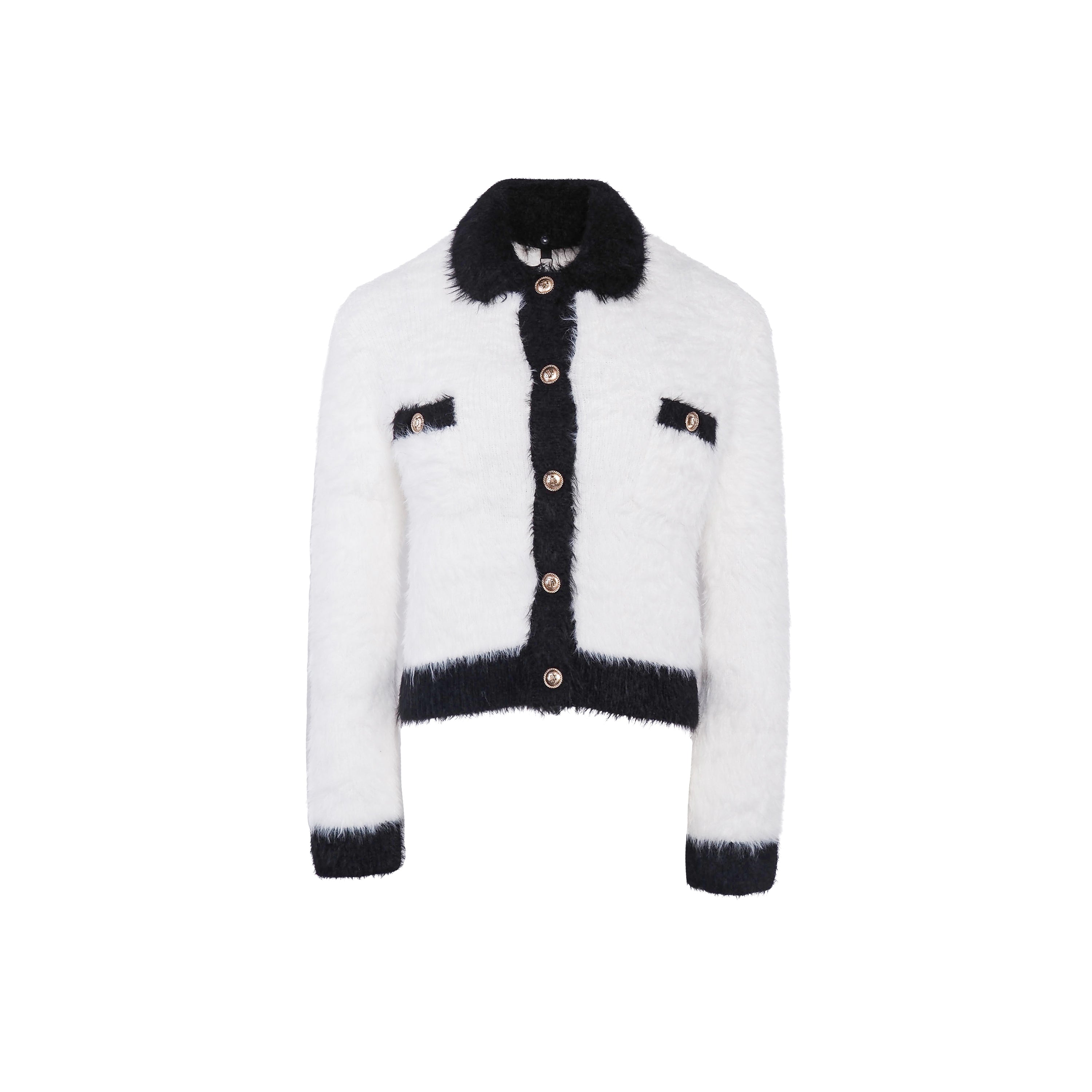 Maje Women's White Knit Button Fluffy Cardigan Size 36 FR 8 UK 4 US MFPCA00303