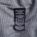 Hackett London Grauer, gestreifter Herrenpullover mit Rundhalsausschnitt, Größe XXL, HM701761