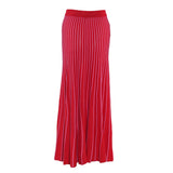 Sandro Paris Women's Red Knitted Striped Long Skirt Size 36 FR 8 UK 4 US J2453E