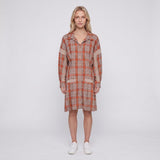 Maje Women's Orange Check Silk Blend Shirt Dress Size 36 FR 8 UK 4 US MFPRO02654