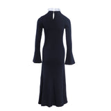 Sandro Damen-Midi-Kleid aus gestrickter Wollmischung in Marineblau, Größe 38 (FR), 10 (UK), 6 (US), Art.-Nr. R2637H