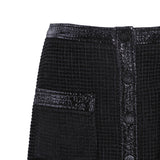 Maje Women's Black Velvet Vinyl Tweed Short Skirt Size 36 FR 8 UK 4US MFPJU00889