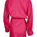Maje Women's Pink Linen Blend Wrap Dress Size 40FR 12UK 8US MFPRO02924