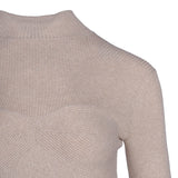 Maje Women's Beige High Neck Wool Blend Sweater Size 40 FR 12 UK 8 US MFPPU00520