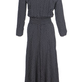 Maje Asymmetrisches Damenkleid mit schwarzen Polka-Dots, Größe 36, FR 8, UK 4, US MFPRO02563