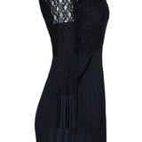 Sandro Women's Navy Pleated Lace Short Dress Size 36 FR 8 UK 4 US R20217H