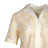Sandro Women's Ecru Floral Lace Shirt Size 34 FR 6 UK 2 US SFPCM00436