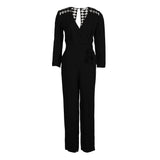 Sandro Women's Black V-Neck Viscose Jumpsuit Size 40 FR 12 UK 8 US SFPCO00036