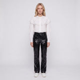Maje Women's Black Straight Vinyl Trousers Size 40 FR 12 UK 8 US MFPPA00452