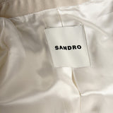 Sandro Women's Ecru Double Breasted Suit Jacket Size 40 FR 12 UK 8 US SFPVE00959
