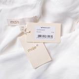 Maje Women's White Short Sleeve Ruffle Long Dress Size 36 S 8 MFPRO01257