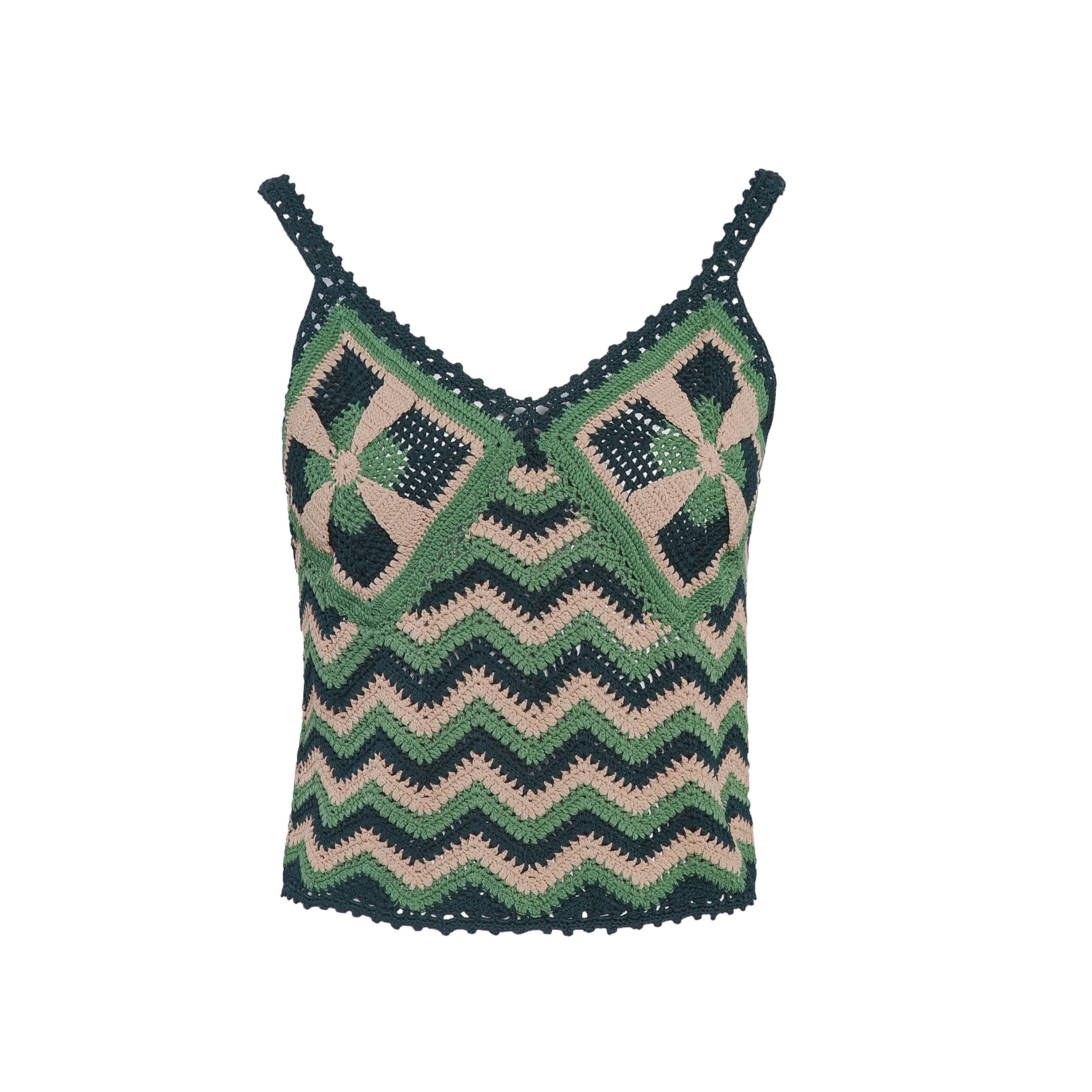 Sandro Paris Women's Green Knit Cropped Top Size 3 L UK 12 SFPPU01120