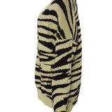 Maje Women's Yellow Zebra Print Cardigan Size 38 FR 10 UK 6 US MFPCA00345
