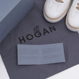 Hogan Men's White Allacciato H Forata Leather Sneakers Size 38 EU 5 UK 6.5 US