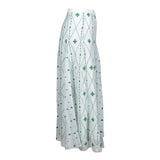 Sandro Women's Green Embroidered Long Skirt Size 36 FR 8 UK 4 US J4212H