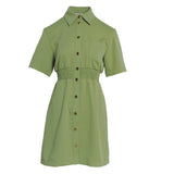 Sandro Paris Grünes Kurzkleid für Damen mit Knopfleiste, Größe 36 (FR), 8 (UK), 4 (US), SFPRO03597