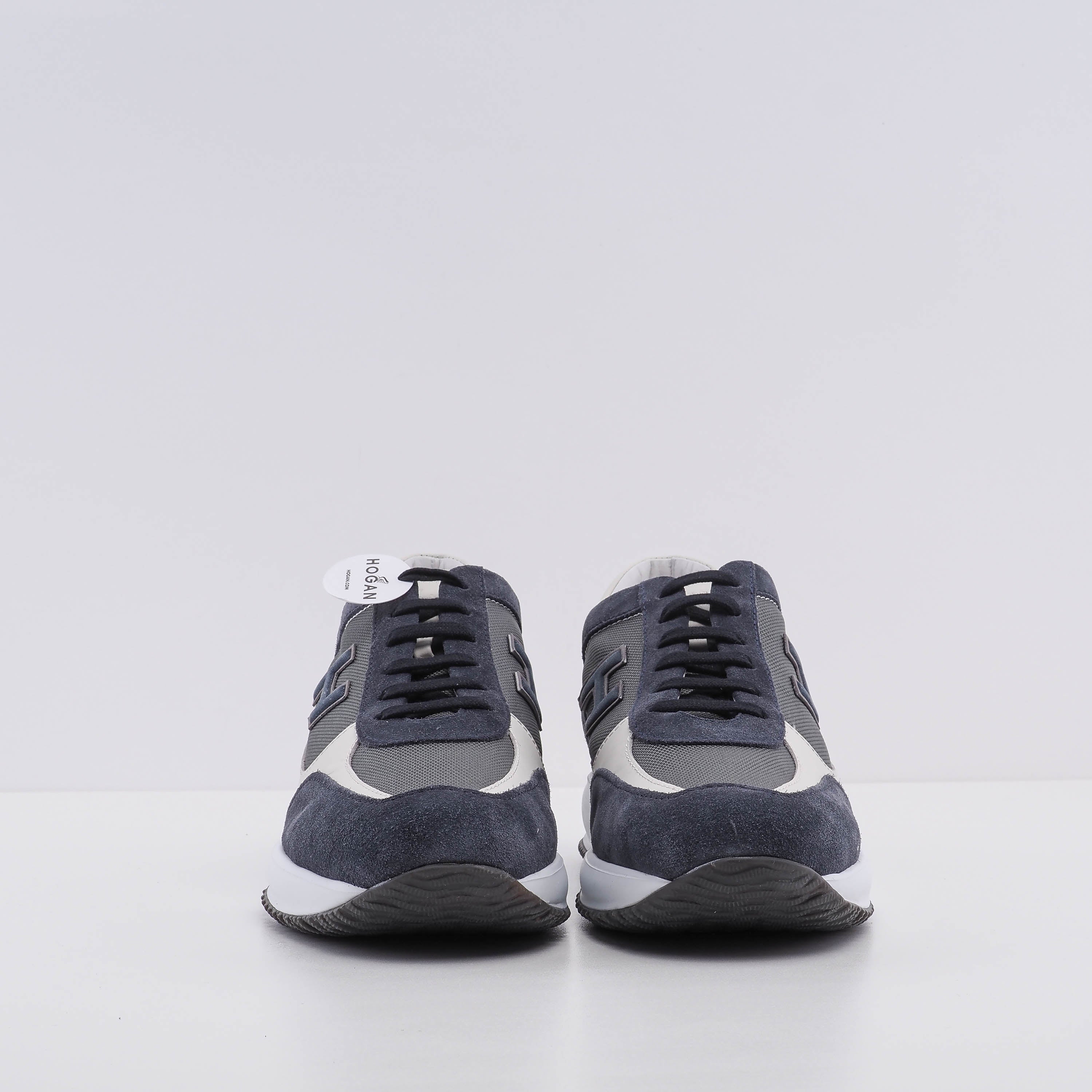 Hogan Men's Navy Suede Interactive H Flock Sneakers Size 43 EU 9 UK 10.5 US