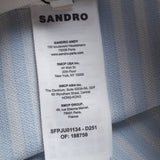 Sandro Women's Blue Knit Striped Short Skirt Size 42 FR 14 UK 10 US SFPJU01134