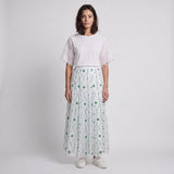 Sandro Women's Green Embroidered Long Skirt Size 36 FR 8 UK 4 US J4212H