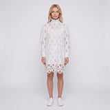 Sandro Paris Weißes, kurzes Damenkleid mit Ausschnitten, Größe 36 S, UK 8, R20197H