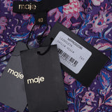 Maje Women's Purple Viscose Floral Short Dress Size 40 FR 12 UK 8 US MFPRO02586