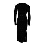 Sandro Damenkleid, schwarz, mit Strasssteinen, geschlitzter Rücken, 38FR, 10UK, 6US, SFPRO02669