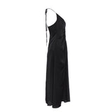 Sandro Women's Black Open Back Midi Dress Size 38 FR 10 UK 6 US SFPRO01853