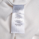 Sandro Men's Ecru Knitted Short Sleeve Viscose T-Shirt Size S SHPTR00152