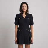 Maje Women's Black Short Sleeve Shiny Tweed Short Dress Size 36 S 8 MFPRO02571