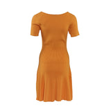 Sandro Paris Women's Orange Short Sleeve Knit Short Dress Size 40 L SFPRO00960