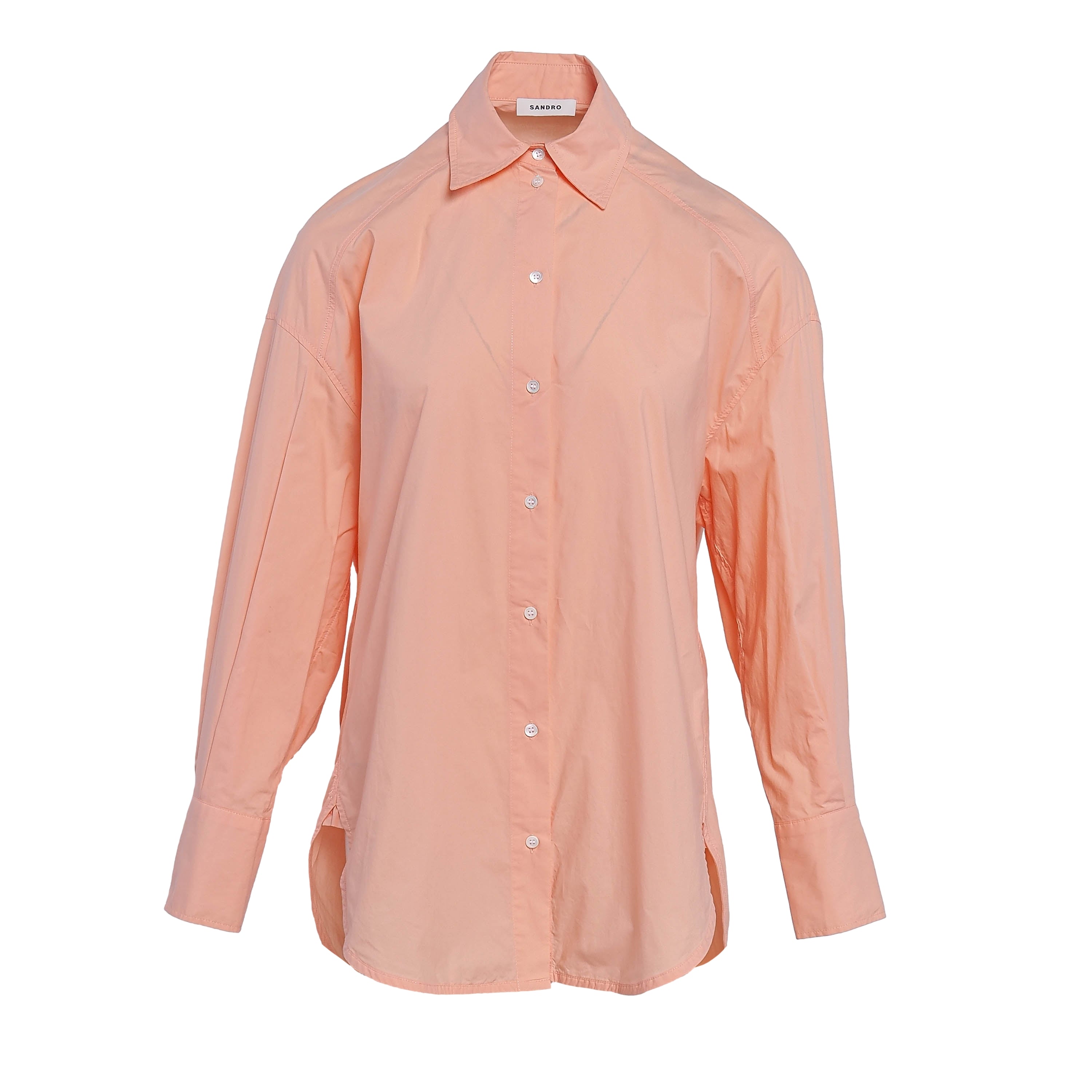 Sandro Women's Pink Long Sleeve Oversized Shirt Size 34 FR 6 UK 2 US SFPCM00621