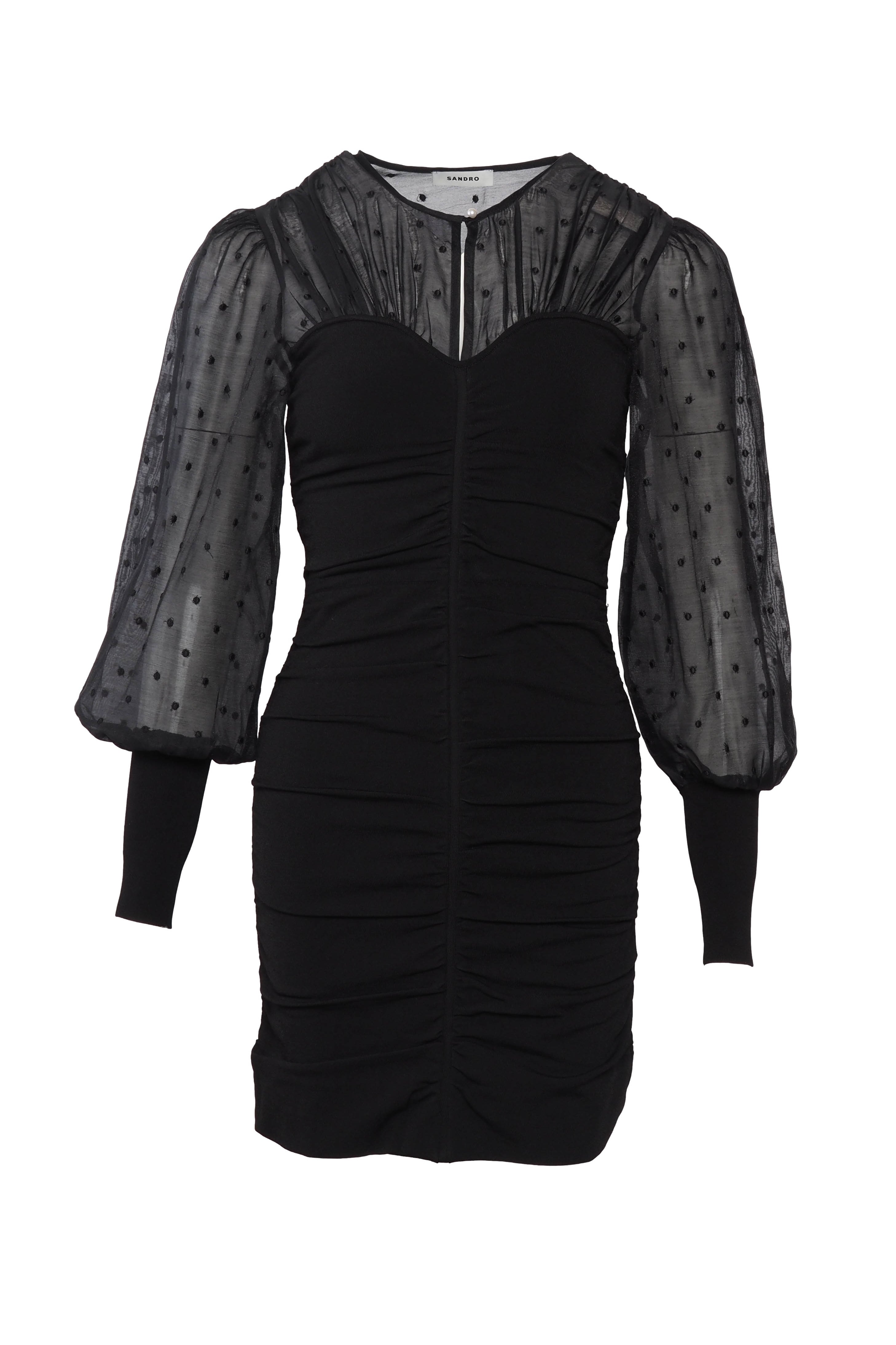 Sandro Women's Black Bustier Effect Short Dress Size 34 FR 6 UK 2 US SFPRO02694